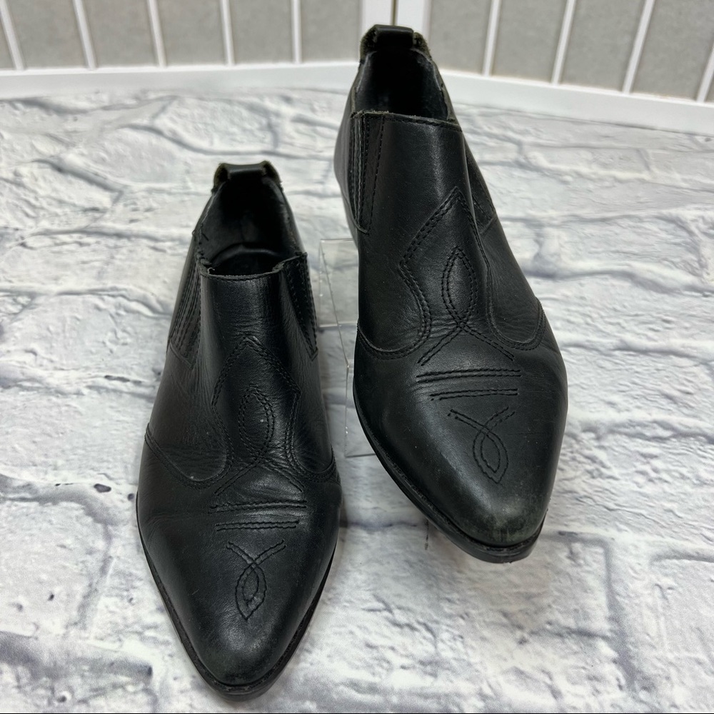 MOOTSIE TOOTSIES Butch Black Slip On Pointed Ankle Booties 7 - Picture 8 of 16